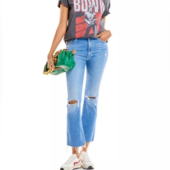 MOTHER The Hustler Flared Leg Distressed Ankle Jeans in Understudy Size 25 - Picture 1 of 14